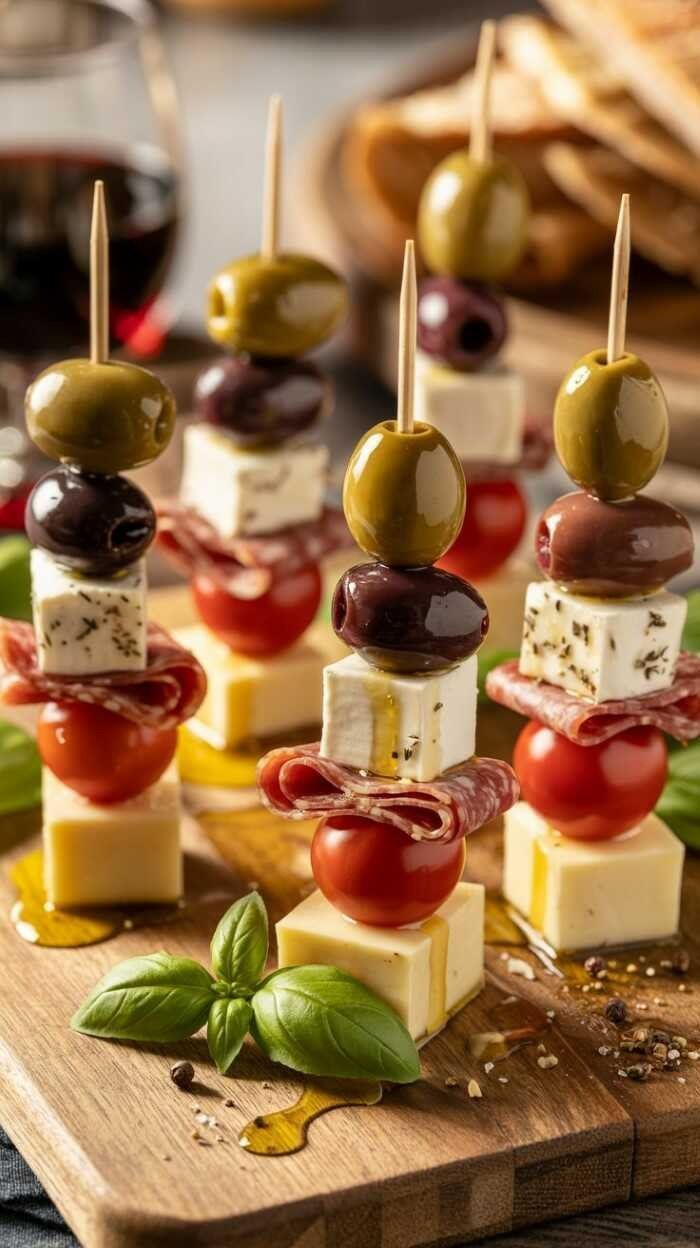 Brochetas de antipasto